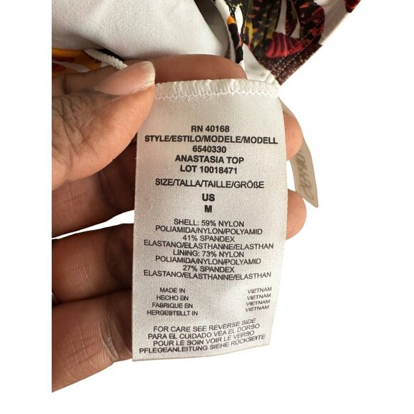 Skinny Dippers Swimwear Anastasia Underwire Strappy Bikini V Neck Top Sz M NWOT - Picture 7 of 9